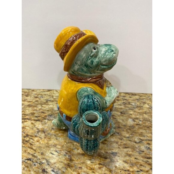 Vintage 1993 Omnibus OCI Fitz & Floyd Ceramic Alligator Cowboy Teapot RARE - Picture 2 of 9
